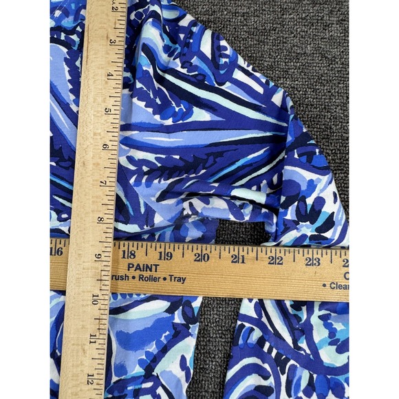 Lilly Pulitzer Dress Womens Large Blue Floral Pima Cotton Holler Zanzibar Zoo - Picture 5 of 9
